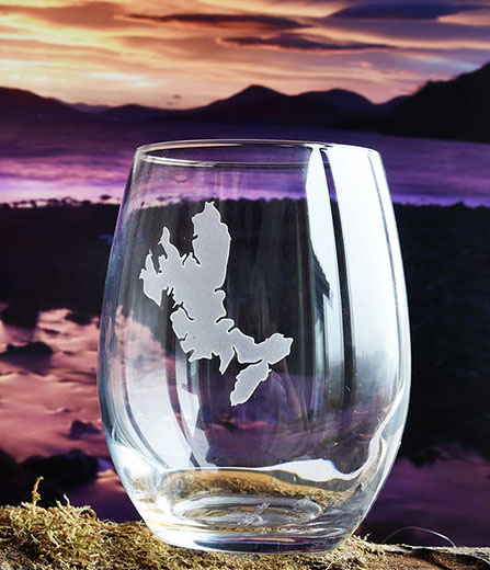 Stemless Wine Glass of the Isle of Skye by Skye Souvenirs