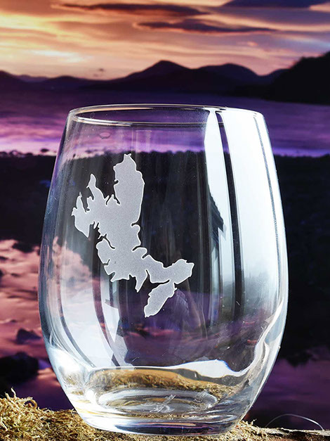 Stemless Wine Glass of the Isle of Skye by Skye Souvenirs
