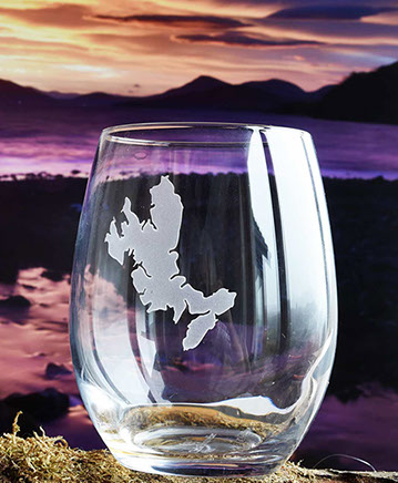 Stemless Wine Glass of the Isle of Skye by Skye Souvenirs