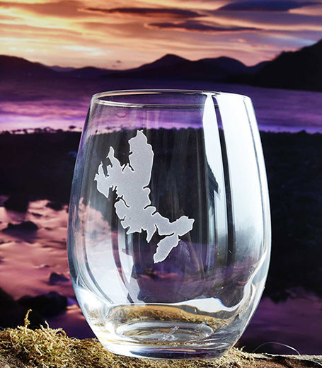 Stemless Wine Glass of the Isle of Skye by Skye Souvenirs